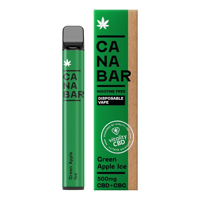 Canabar Green Apple Ice Flavour 500mg