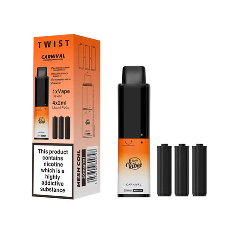 HAPPY VIBES TWIST 2400 PUFF DISPOSABLE VAPE 2% Nicotine - Carnival