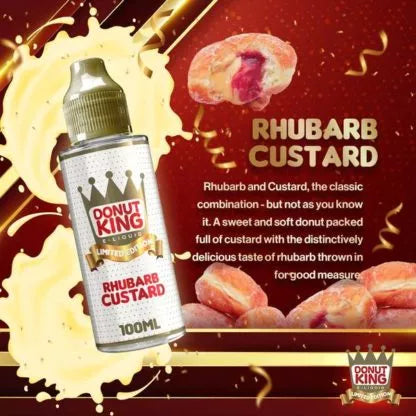 Donut King | Rhubarb Custard | 100ml Shortfill | 0mg Nicotine
