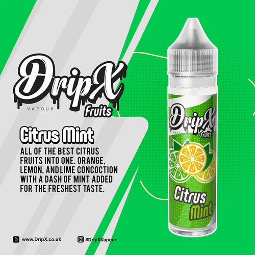 DripX Vapour | Citrus Mint | 50ml Shortfill | 0mg Nicotine