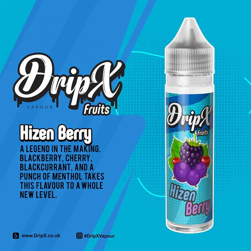 DripX Vapour | Hizen Berry | 50ml Shortfill | 0mg Nicotine
